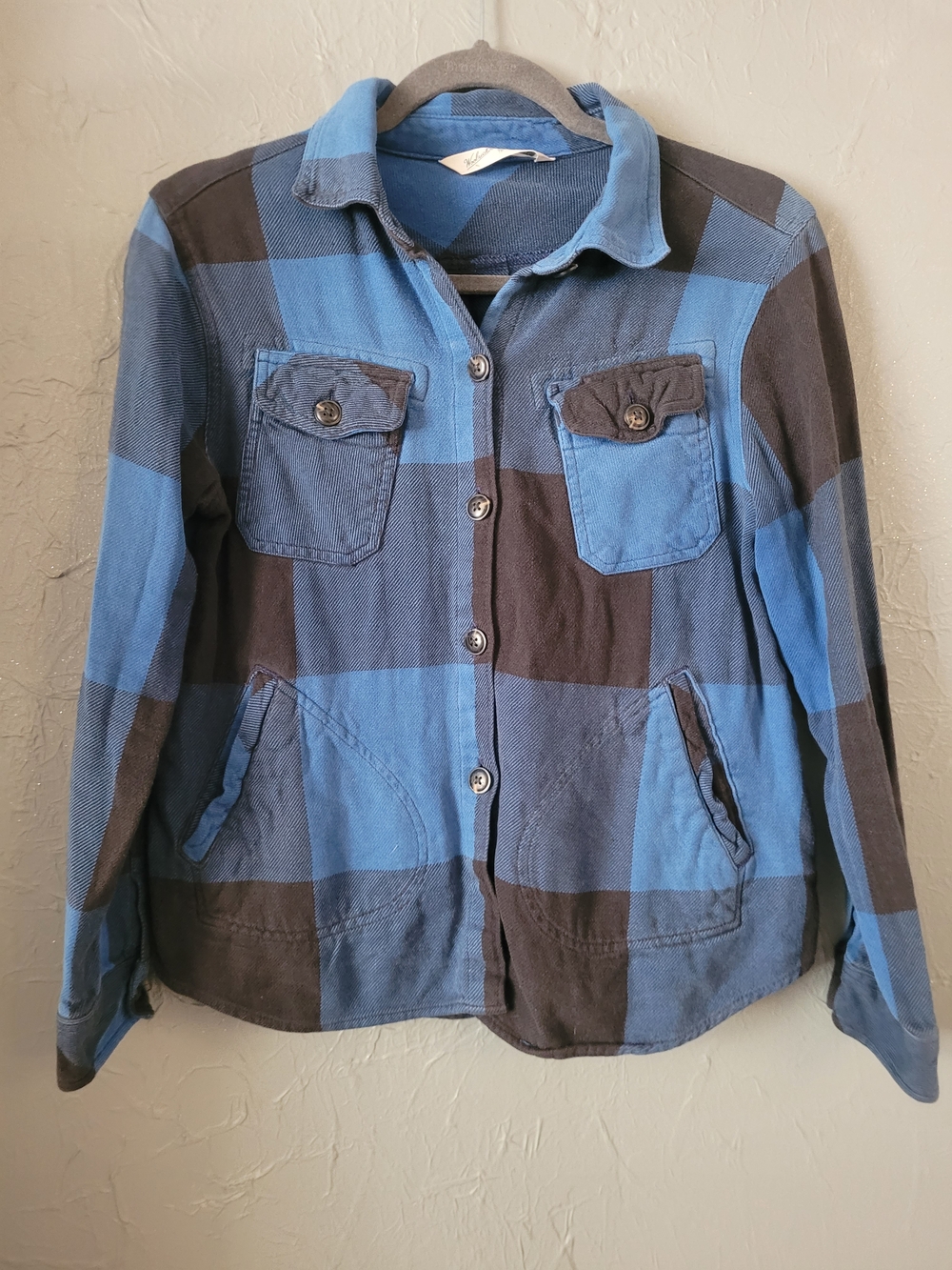 Woolrich Blue and Black Plaid Shirt Jacket Shacket XS